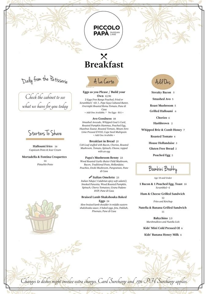 Menu, Piccolo Papà