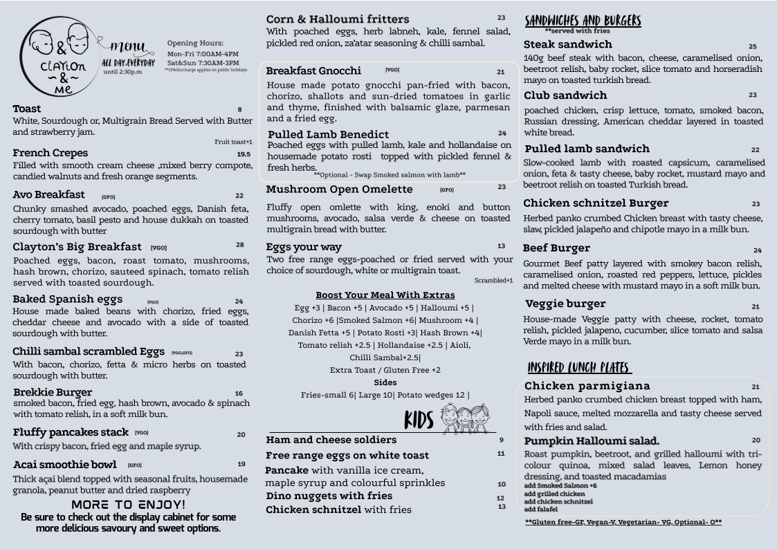 Menu, Clayton & Me