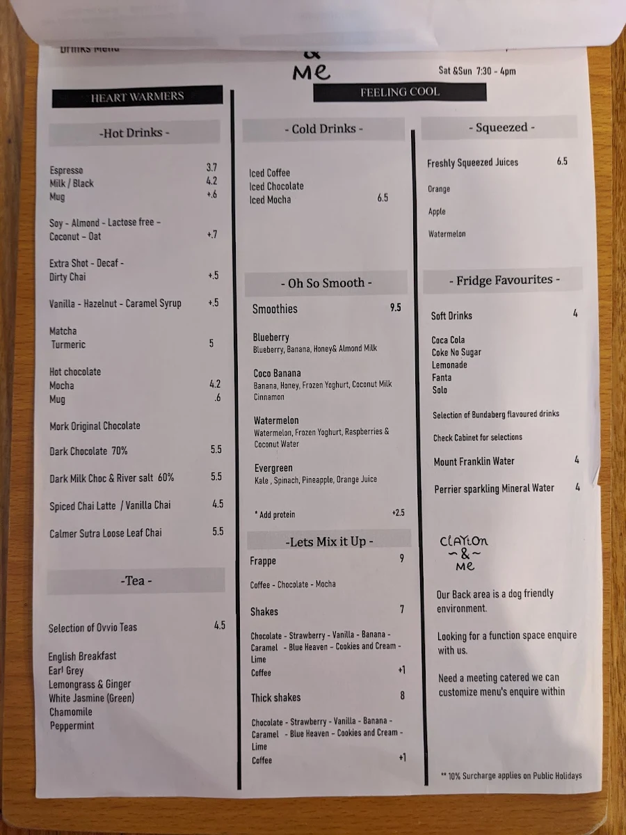 Menu, Clayton & Me