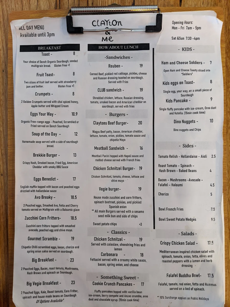 Menu, Clayton & Me