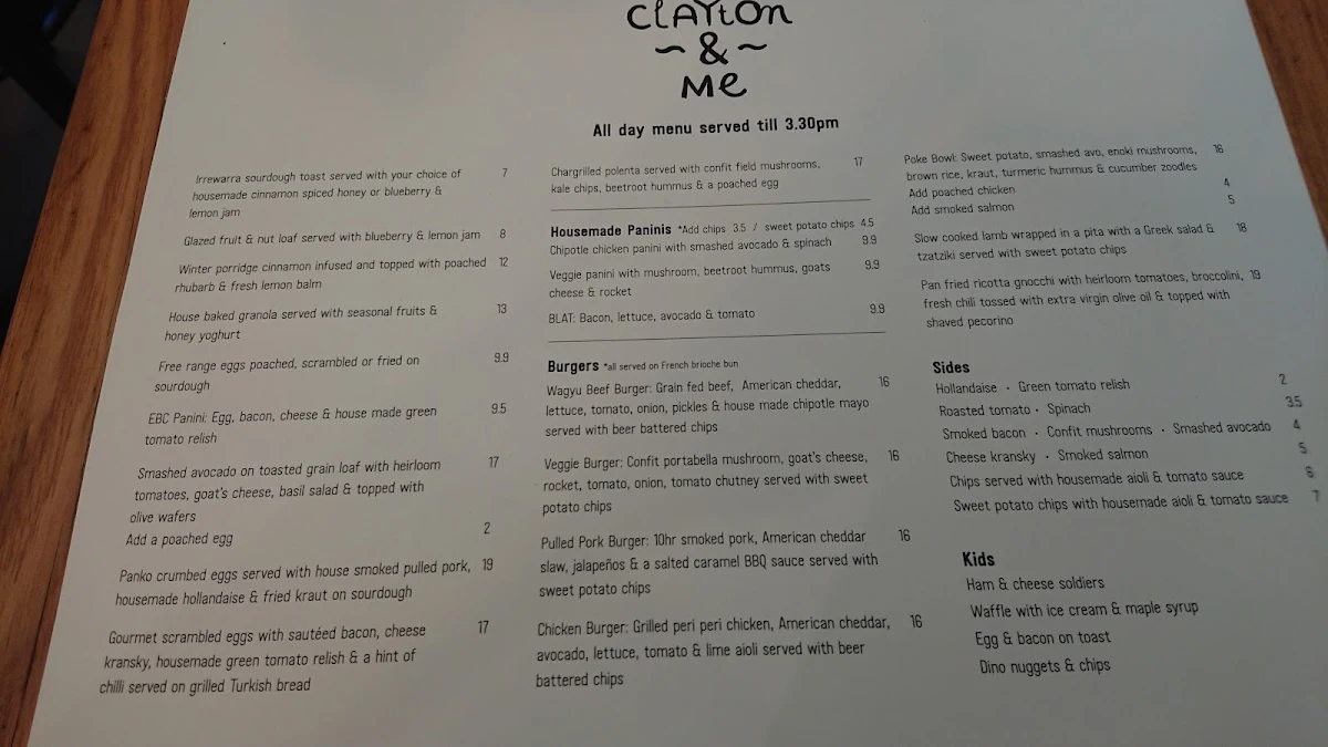 Menu, Clayton & Me