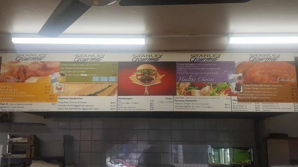 Menu, Stanley Gourmet Sandwich Shop