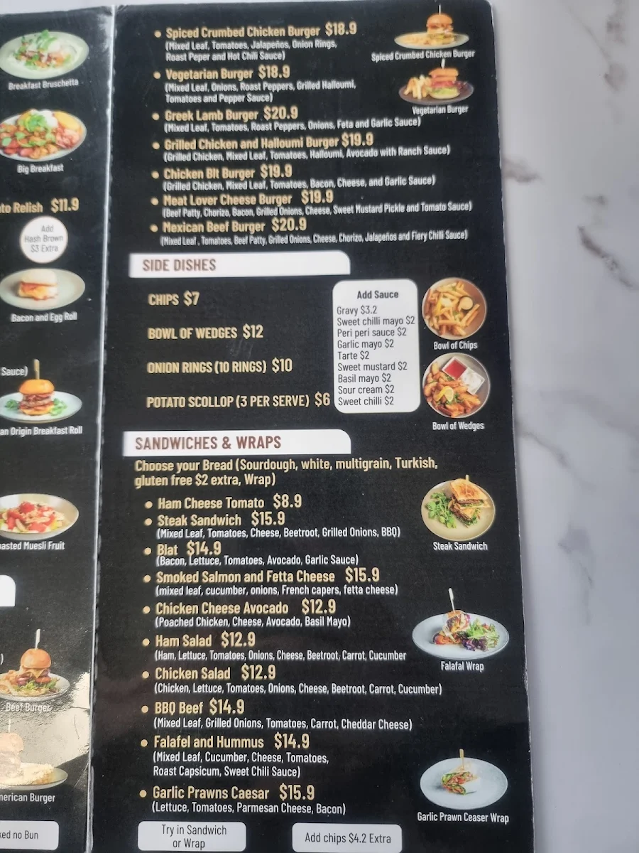 Menu, Bean Origin Belconnen