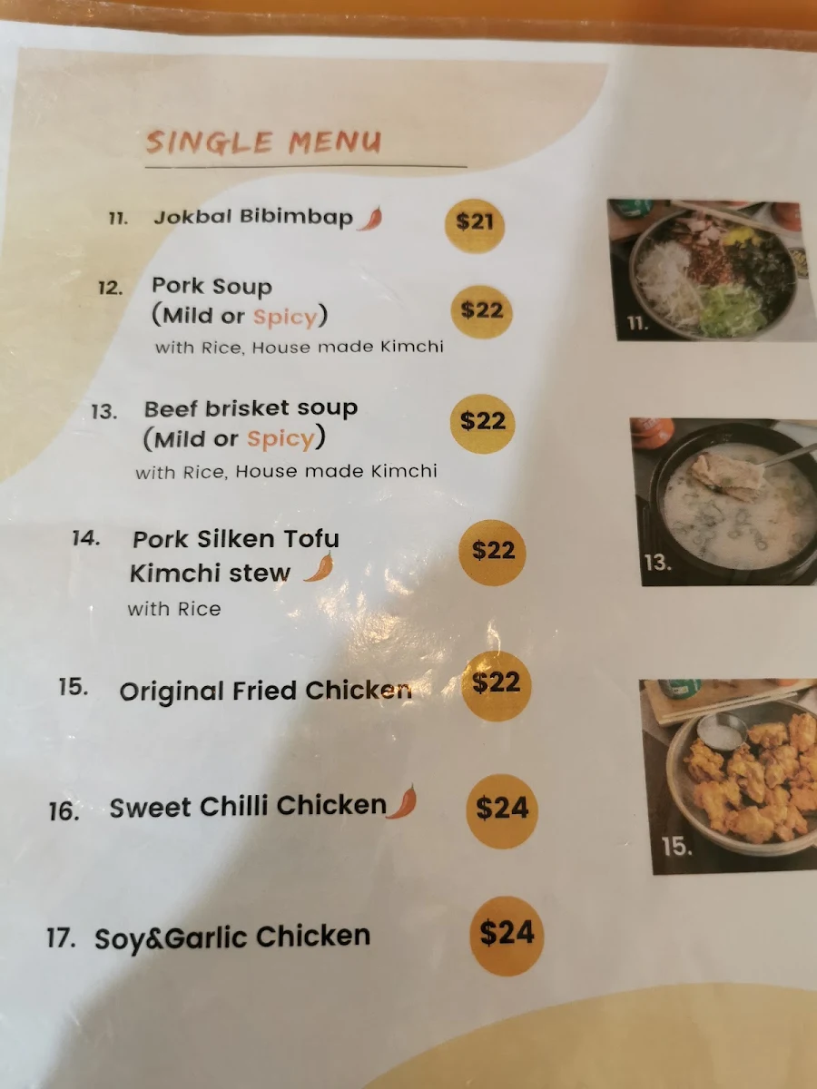 Menu, Tasty Rumour Sunnybank
