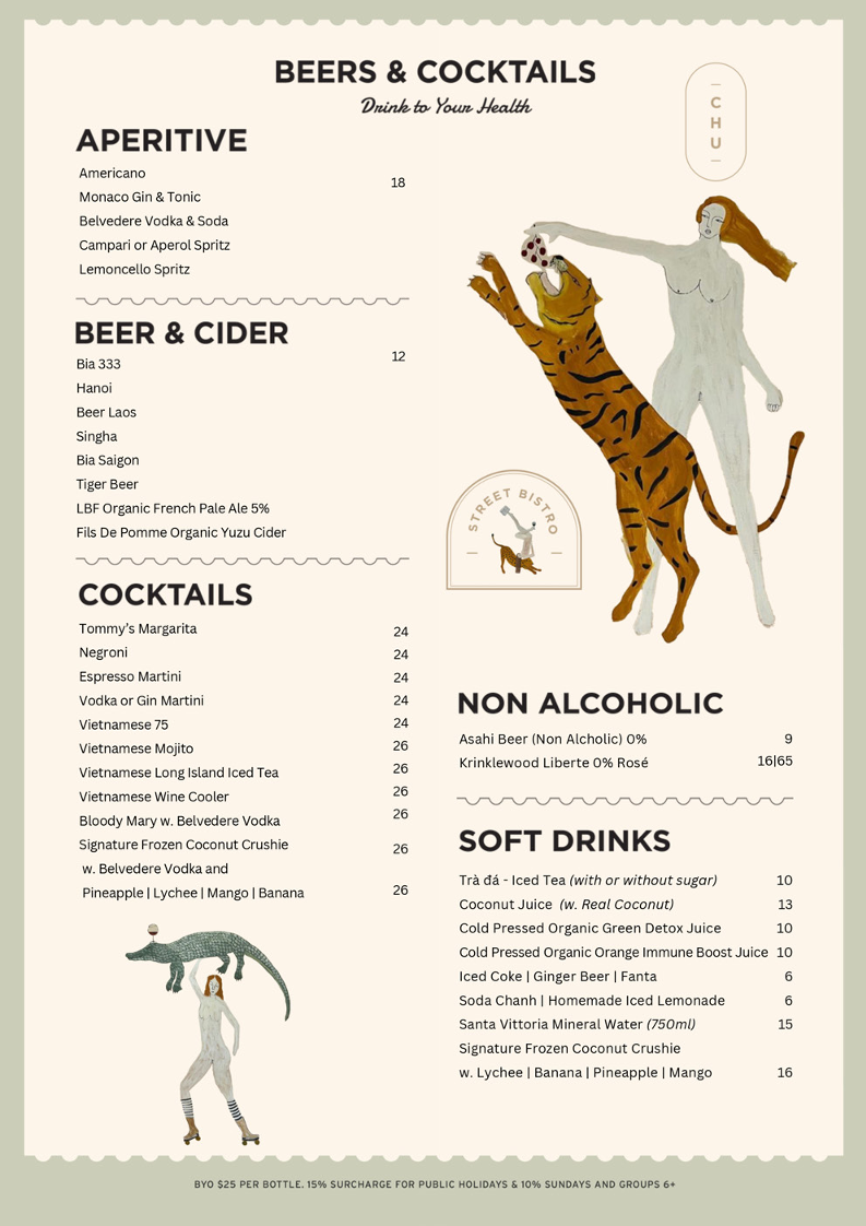 Menu, Lady Chu