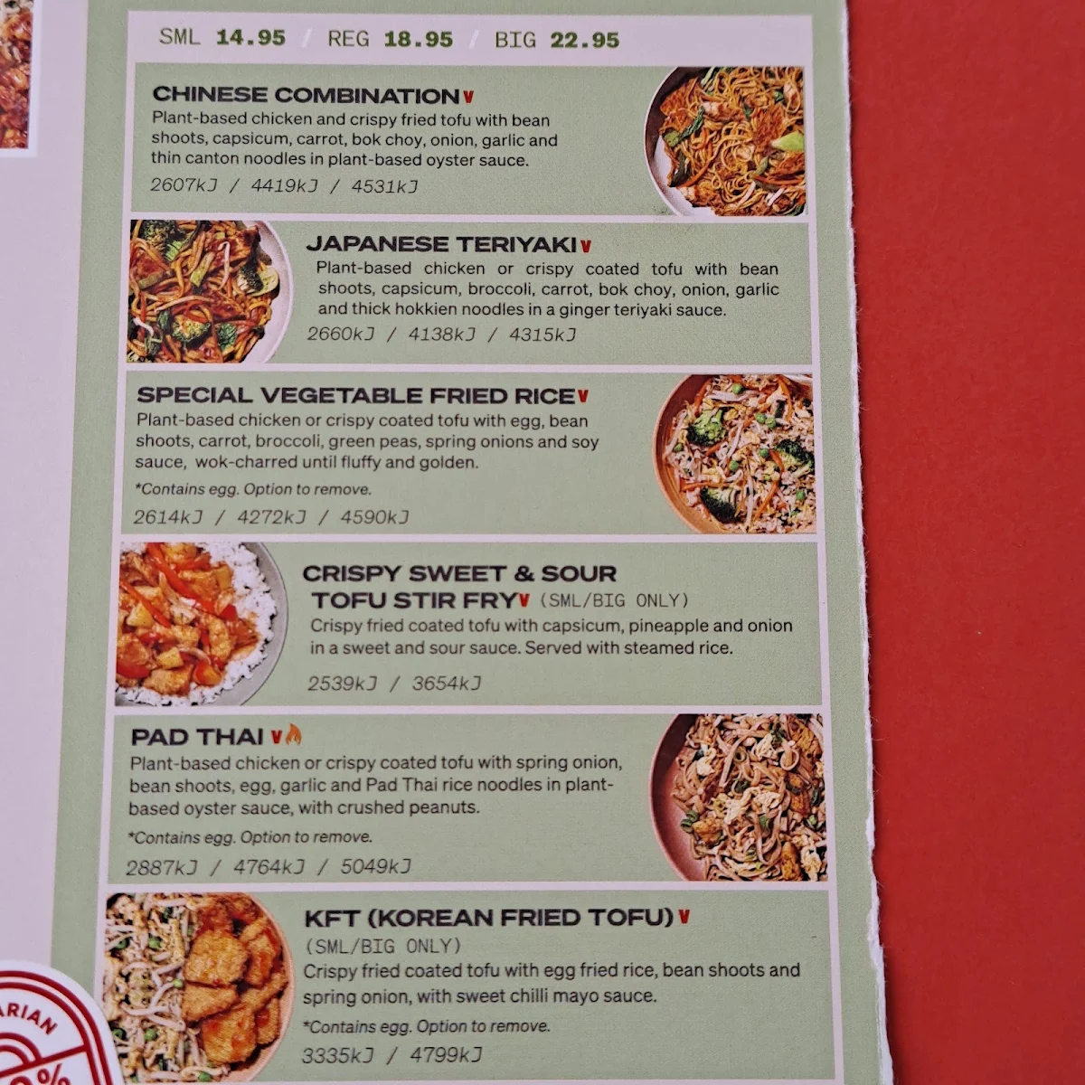 Menu, Noodle Box Strathpine