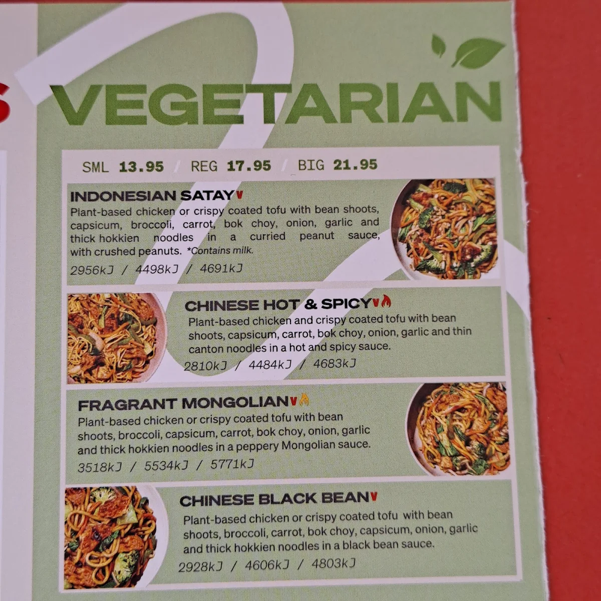 Menu, Noodle Box Strathpine