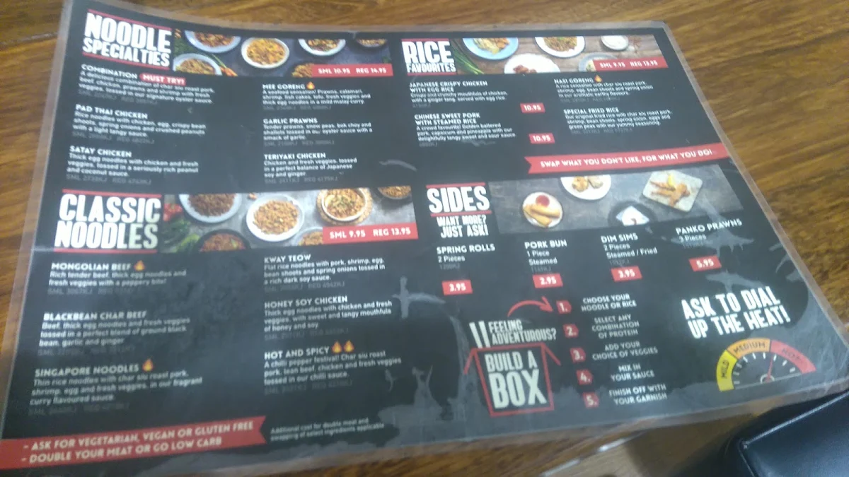 Menu, Noodle Box Strathpine