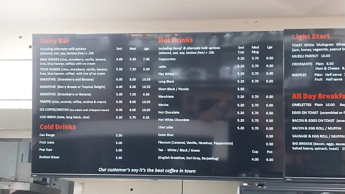 Menu, Sweet Tooth Cafe