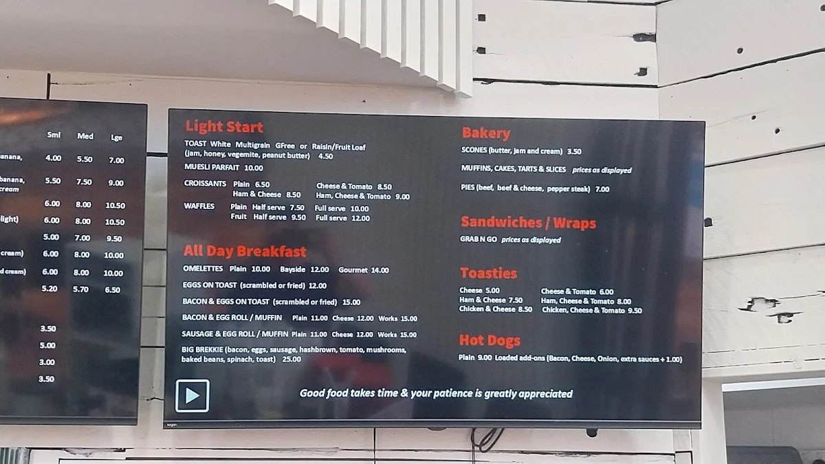 Menu, Sweet Tooth Cafe