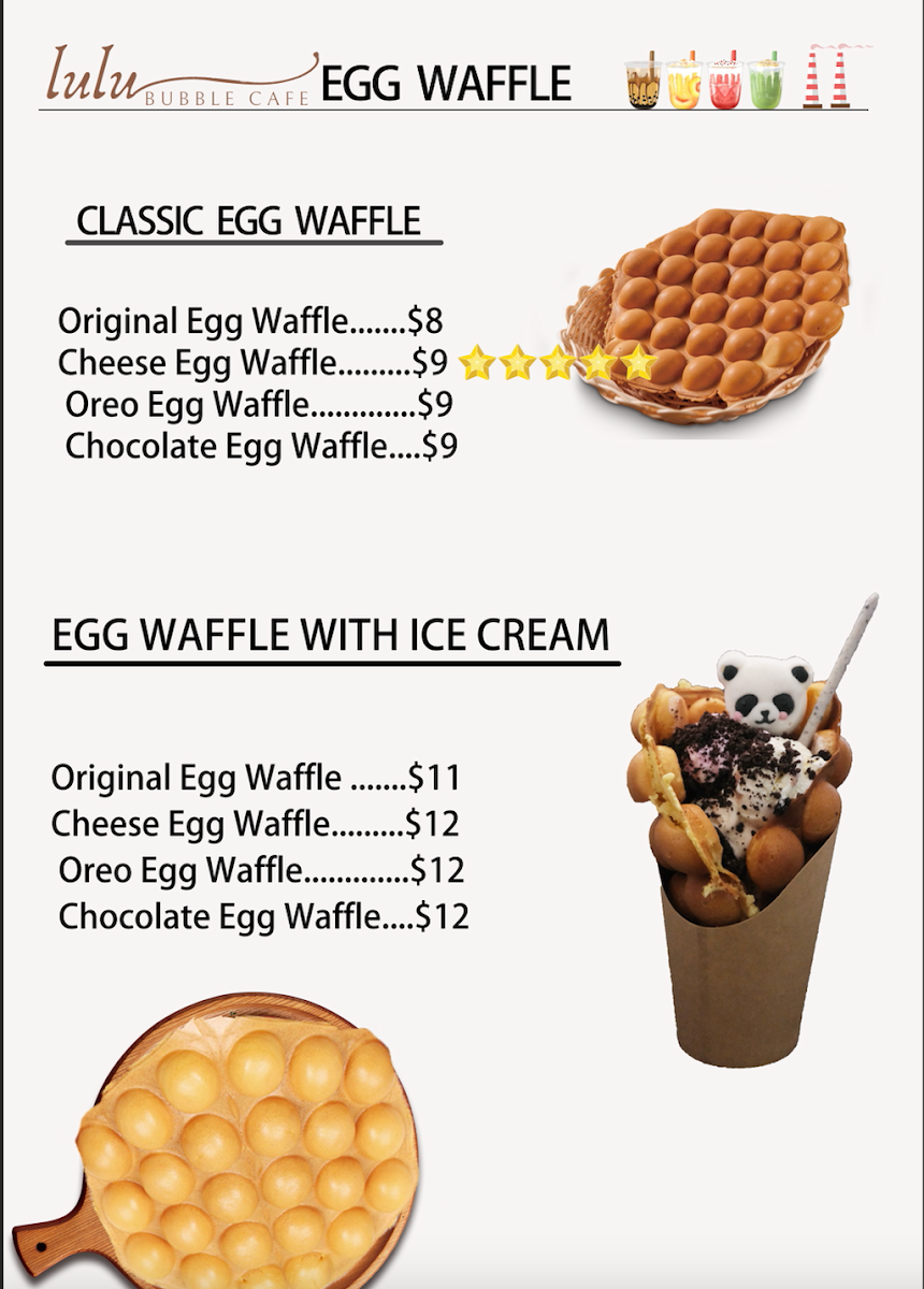 Menu, lulu bubble cafe
