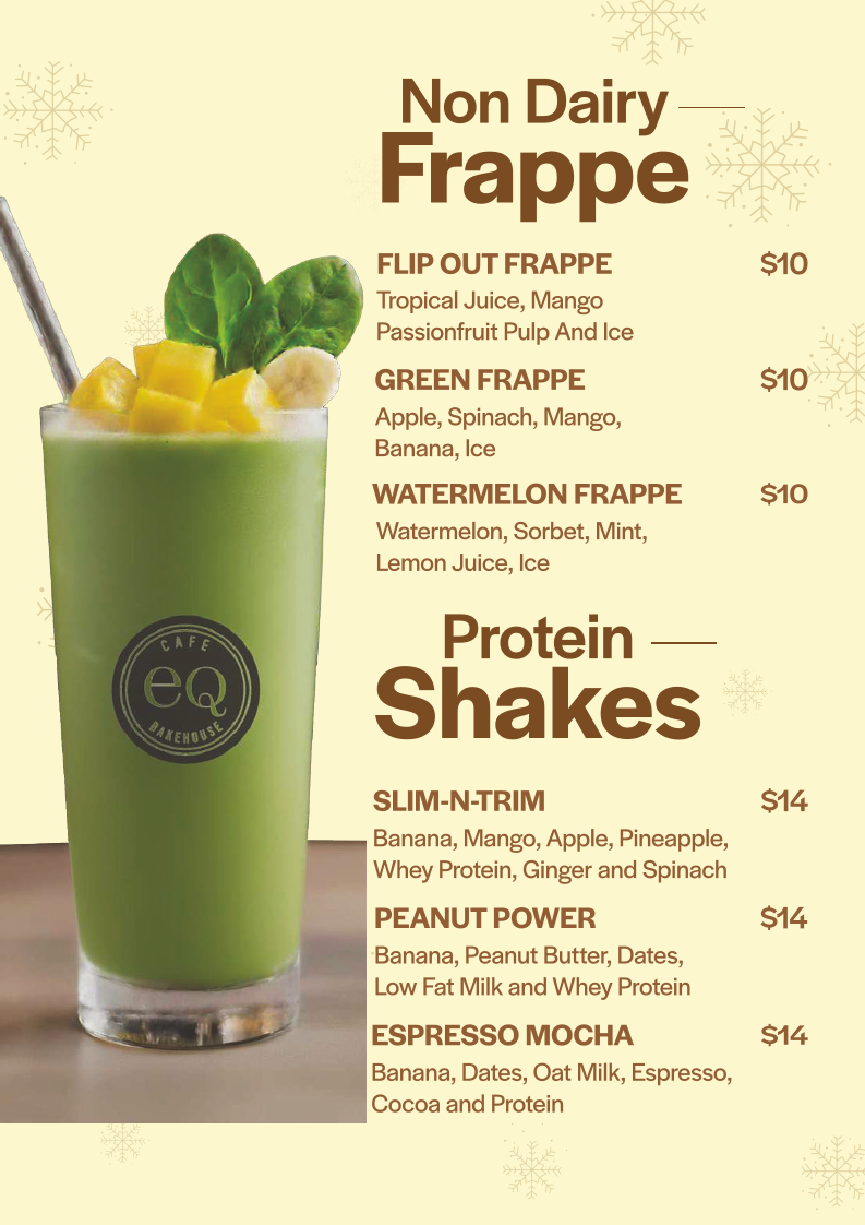 Menu, EQ Cafe & Bakehouse | Canberra Centre