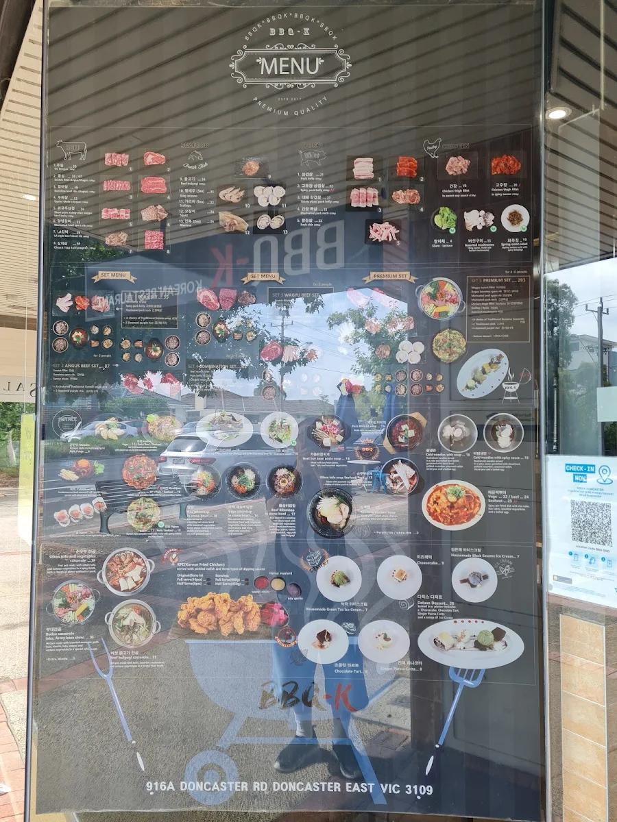 Menu, BBQ-K Doncaster