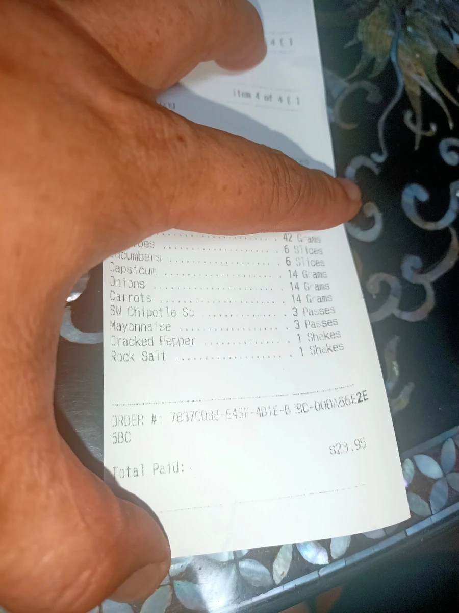 Menu, Subway