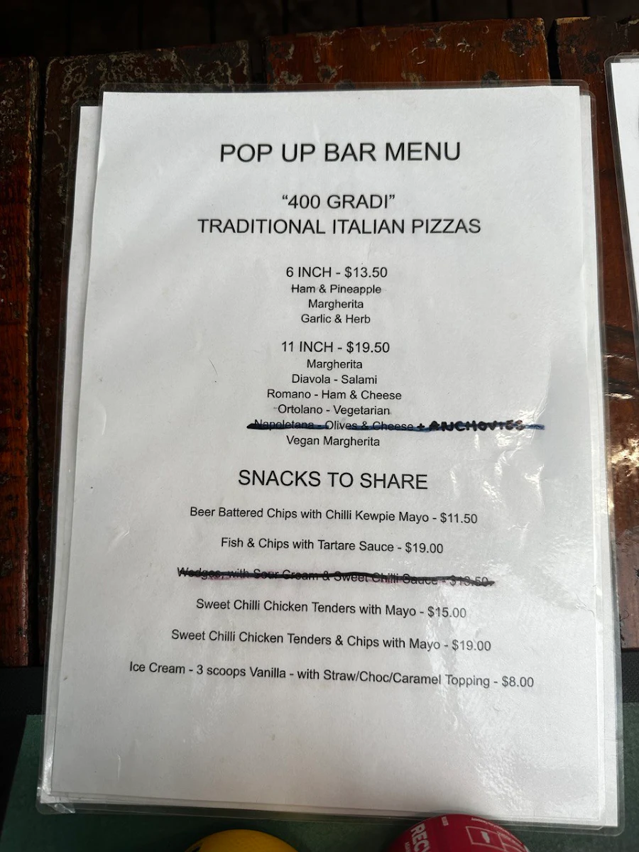 Menu, Wandi Pub
