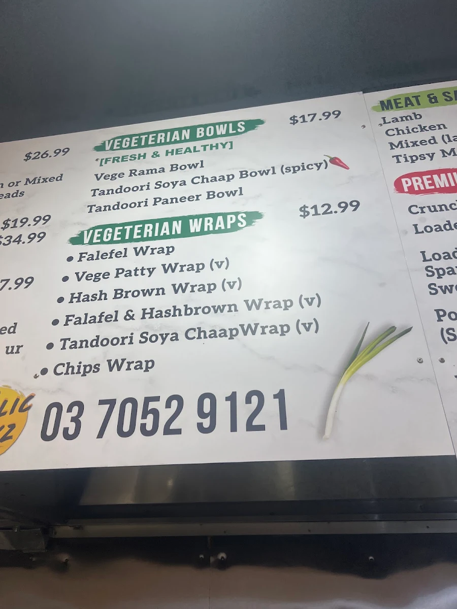Menu, Garlicboyz (Ashwood)