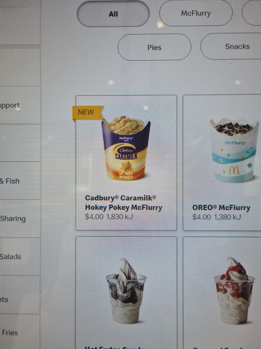 Menu, McDonald's Orange North