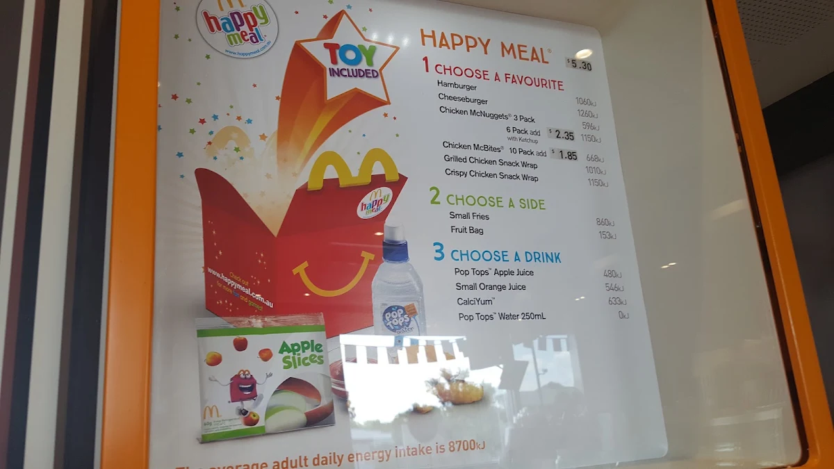 Menu, McDonald's Orange North
