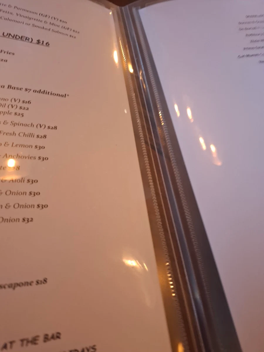 Menu, The District Bar & Restaurant