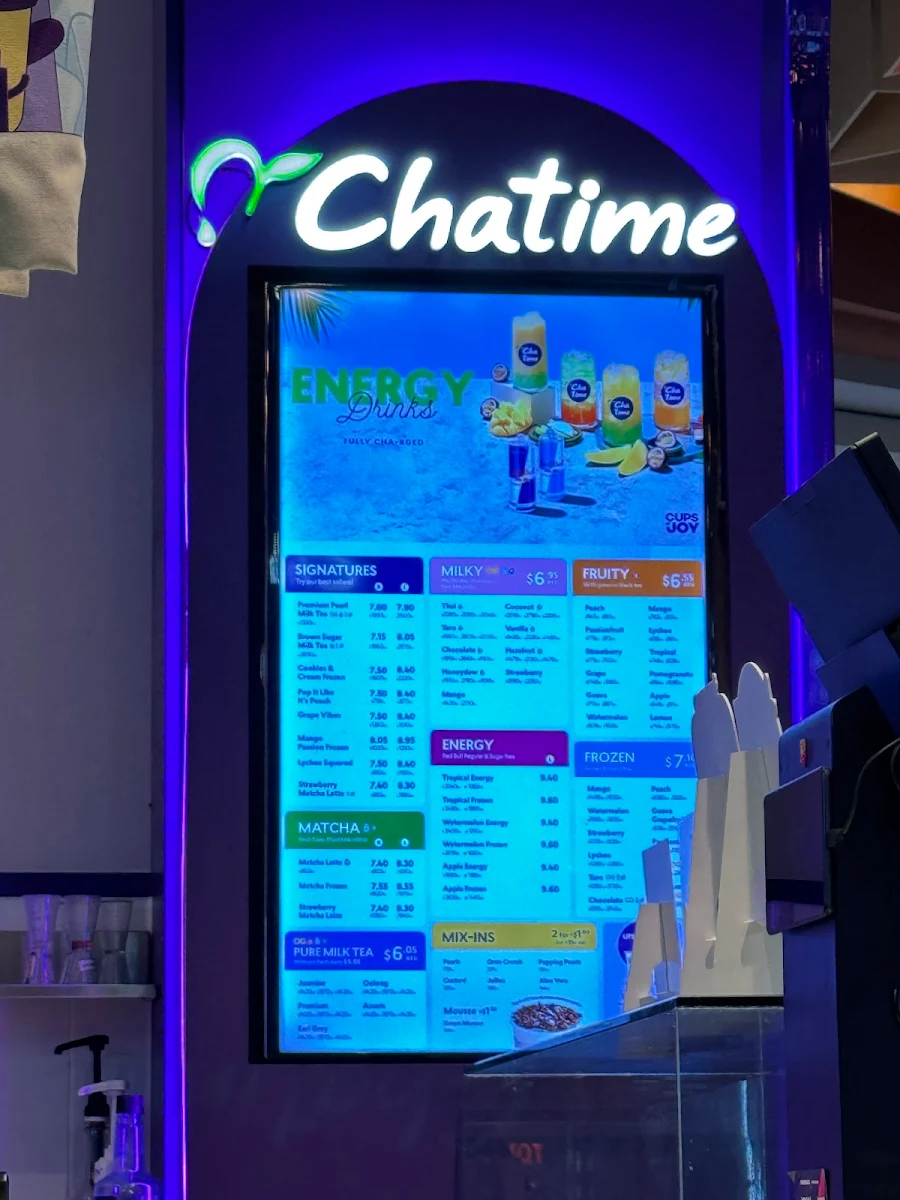 Menu, Chatime Bankstown