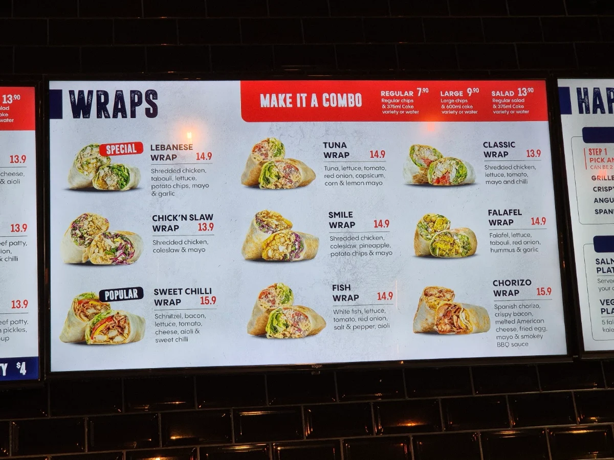 Menu, Camy's Chargrill Chicken Mascot