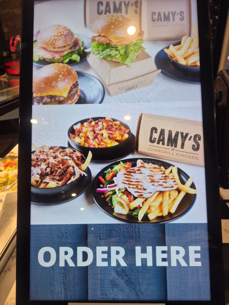 Menu, Camy's Chargrill Chicken Mascot