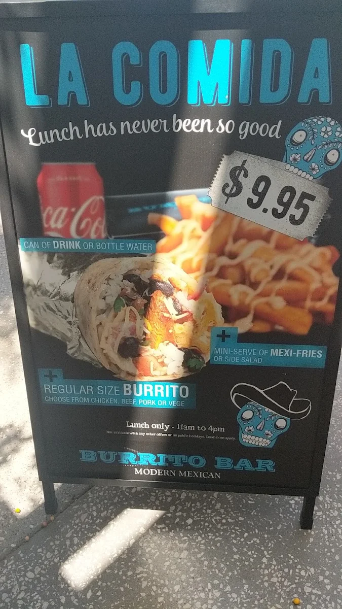 Menu, Burrito Bar Forest Lake