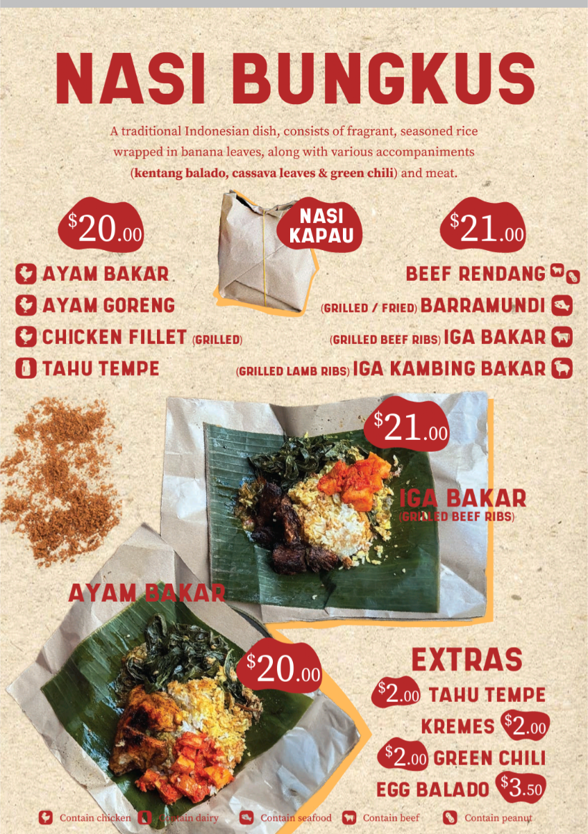 Menu, Kedai Satay in King St