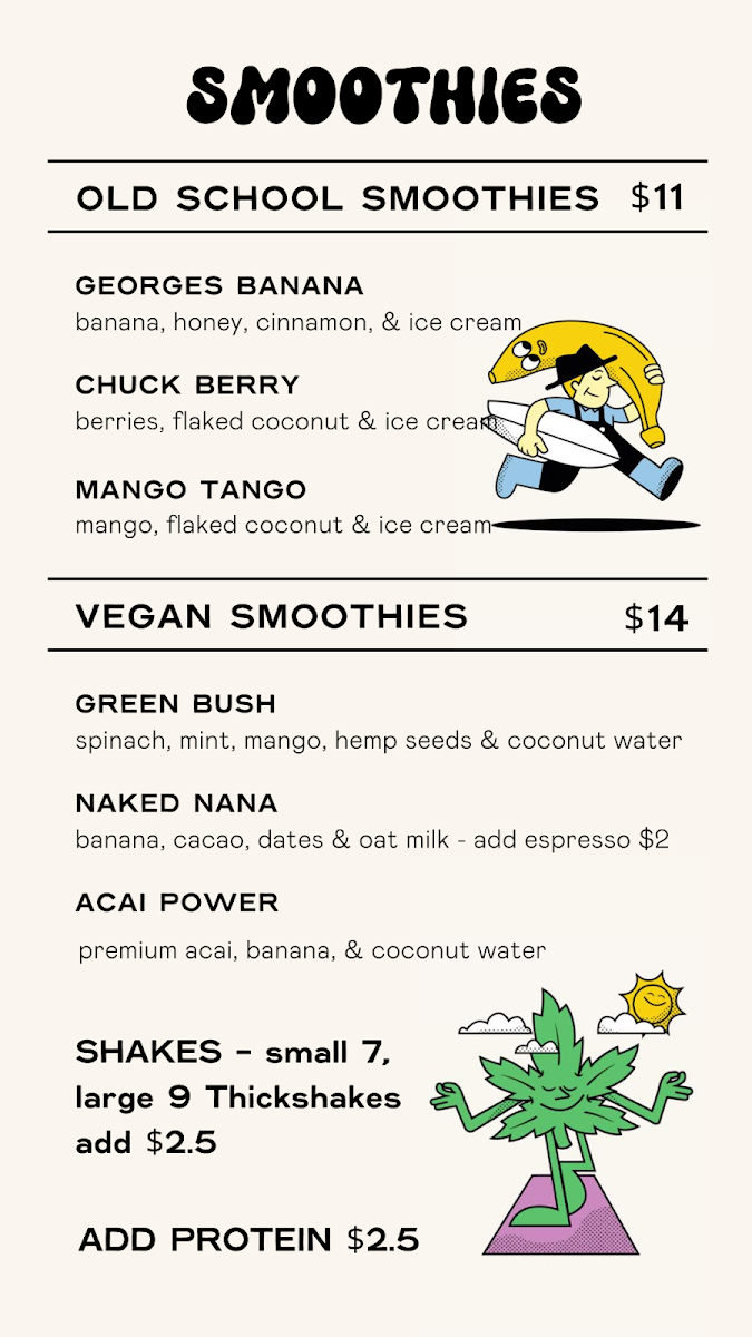 Menu, Byron Corner Store
