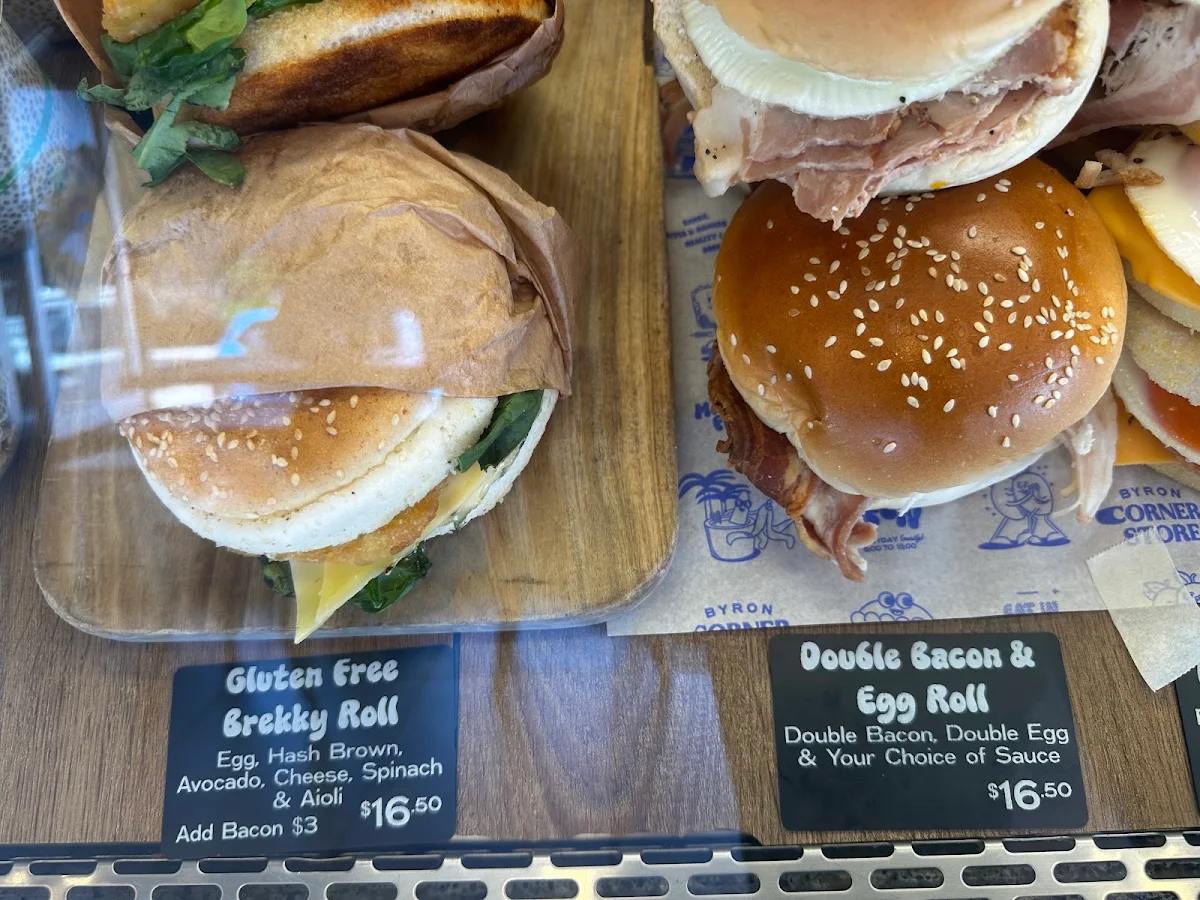 Menu, Byron Corner Store