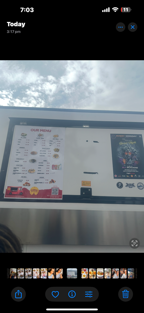 Menu, Melbourne Laphing Station Glenroy