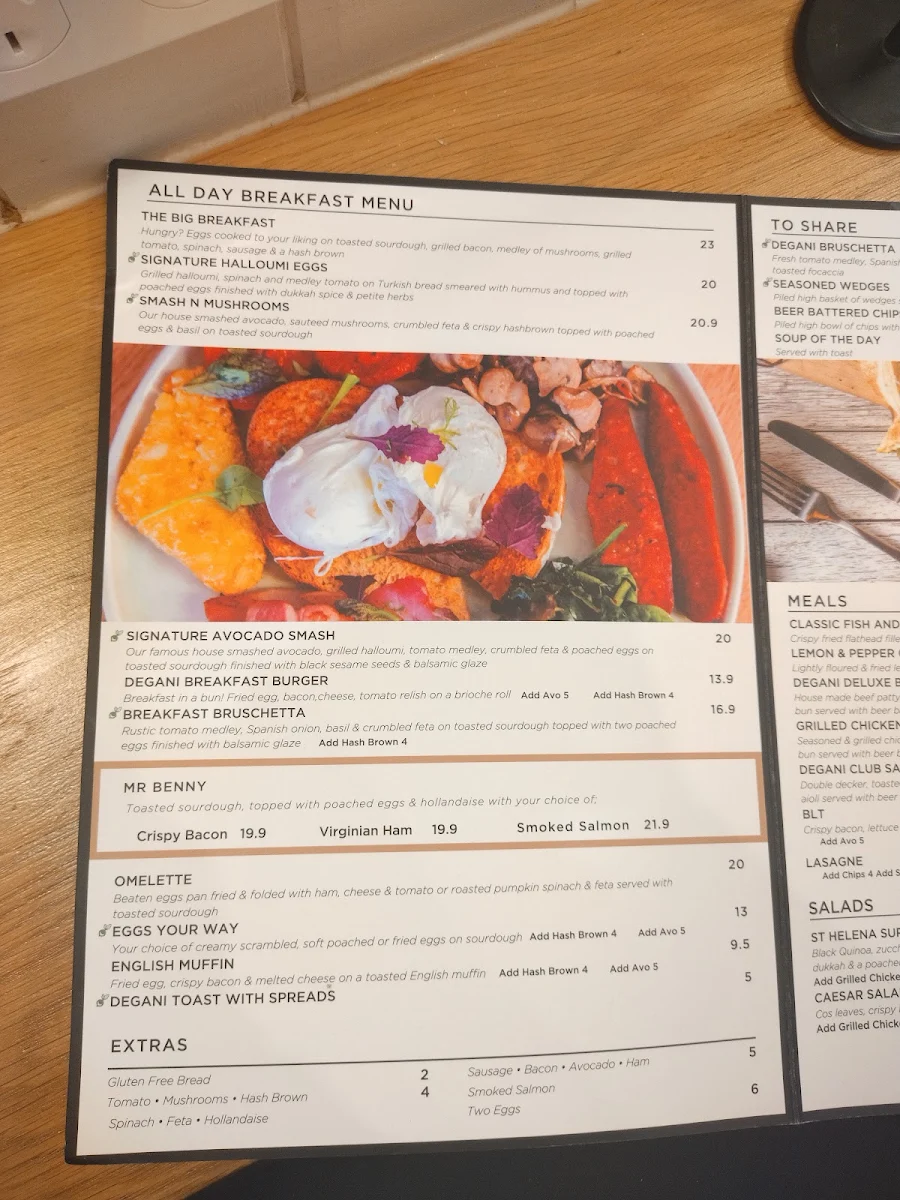 Menu, Degani St Helena