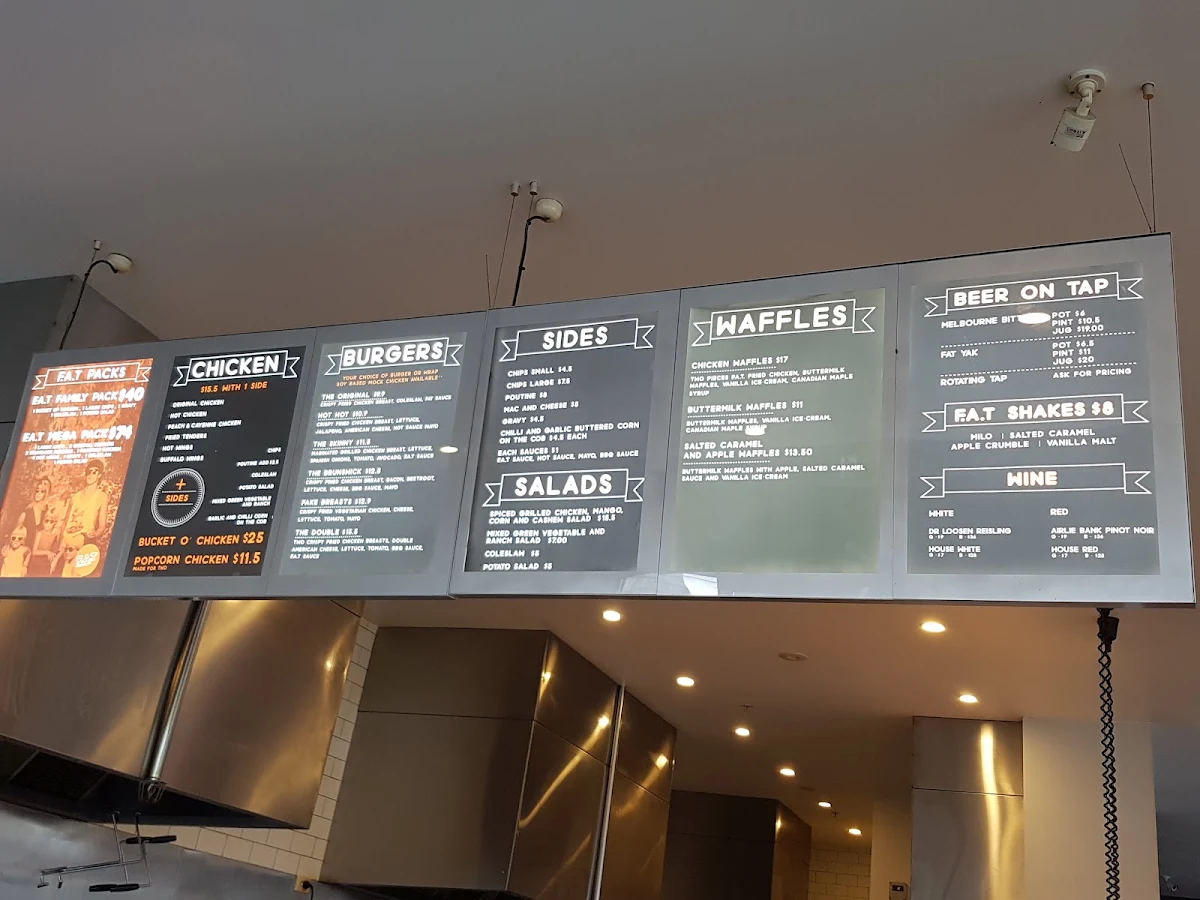 Menu, F.A.T. Fried and Tasty