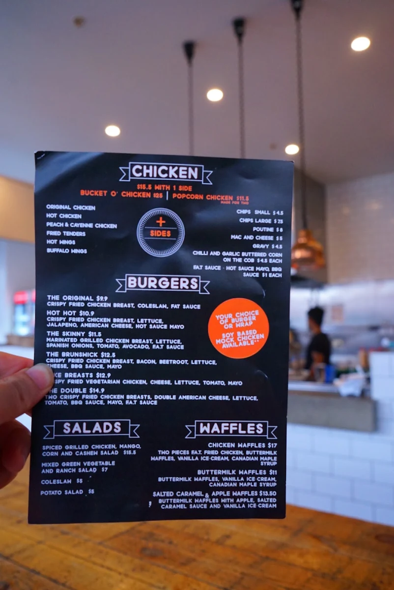 Menu, F.A.T. Fried and Tasty