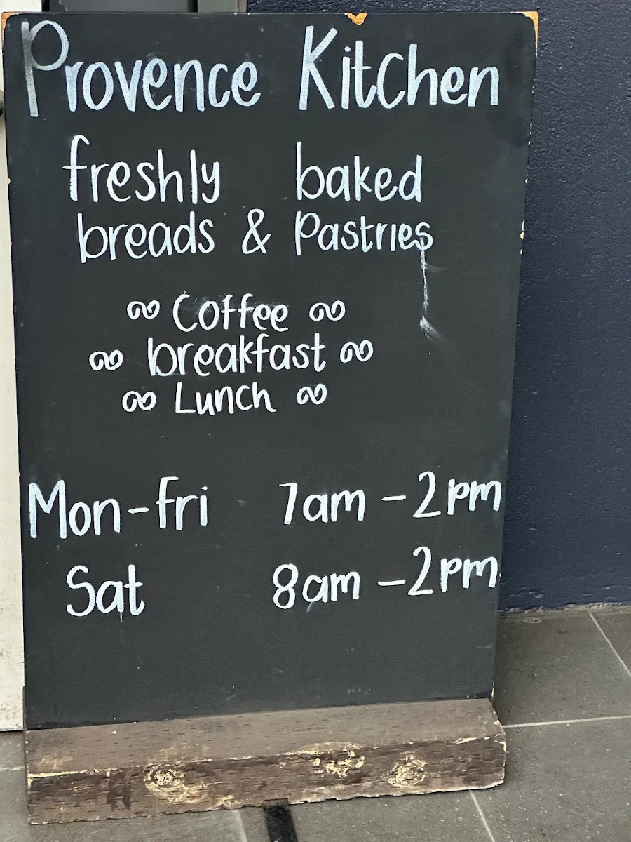 Menu, Provence Kitchen/Bakery Cafe