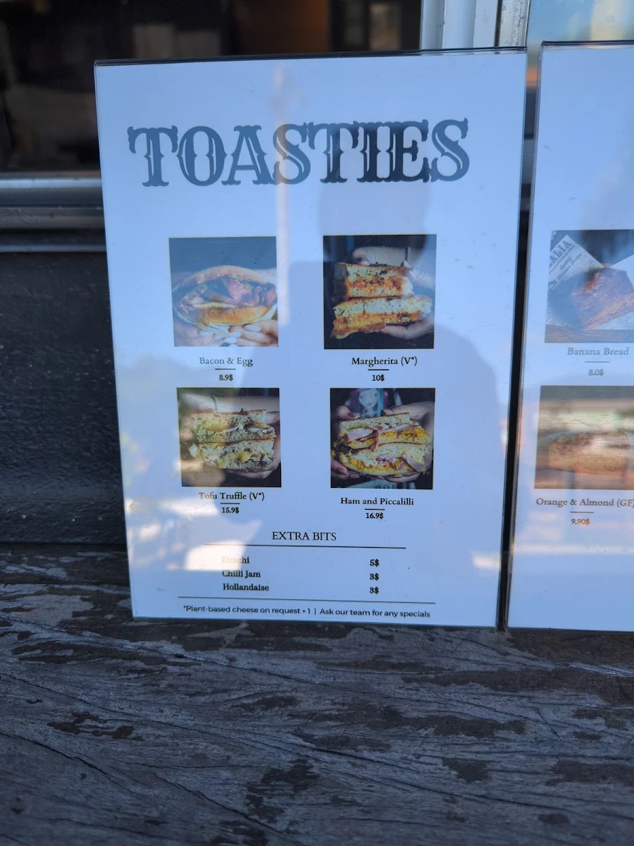 Menu, Newell Street Cafe