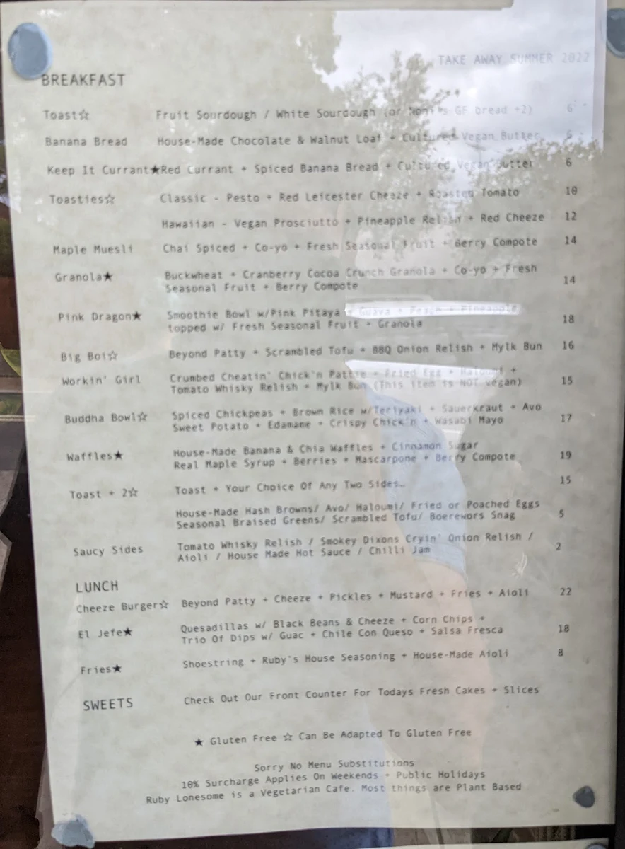 Menu, Celeste Cafe & Restaurant