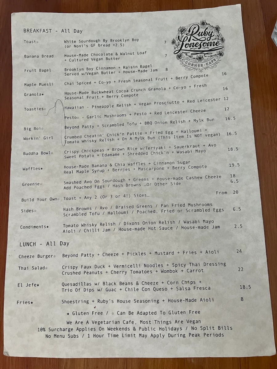 Menu, Celeste Cafe & Restaurant