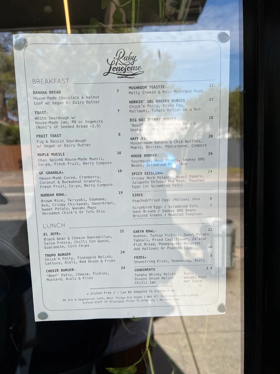 Menu, Celeste Cafe & Restaurant