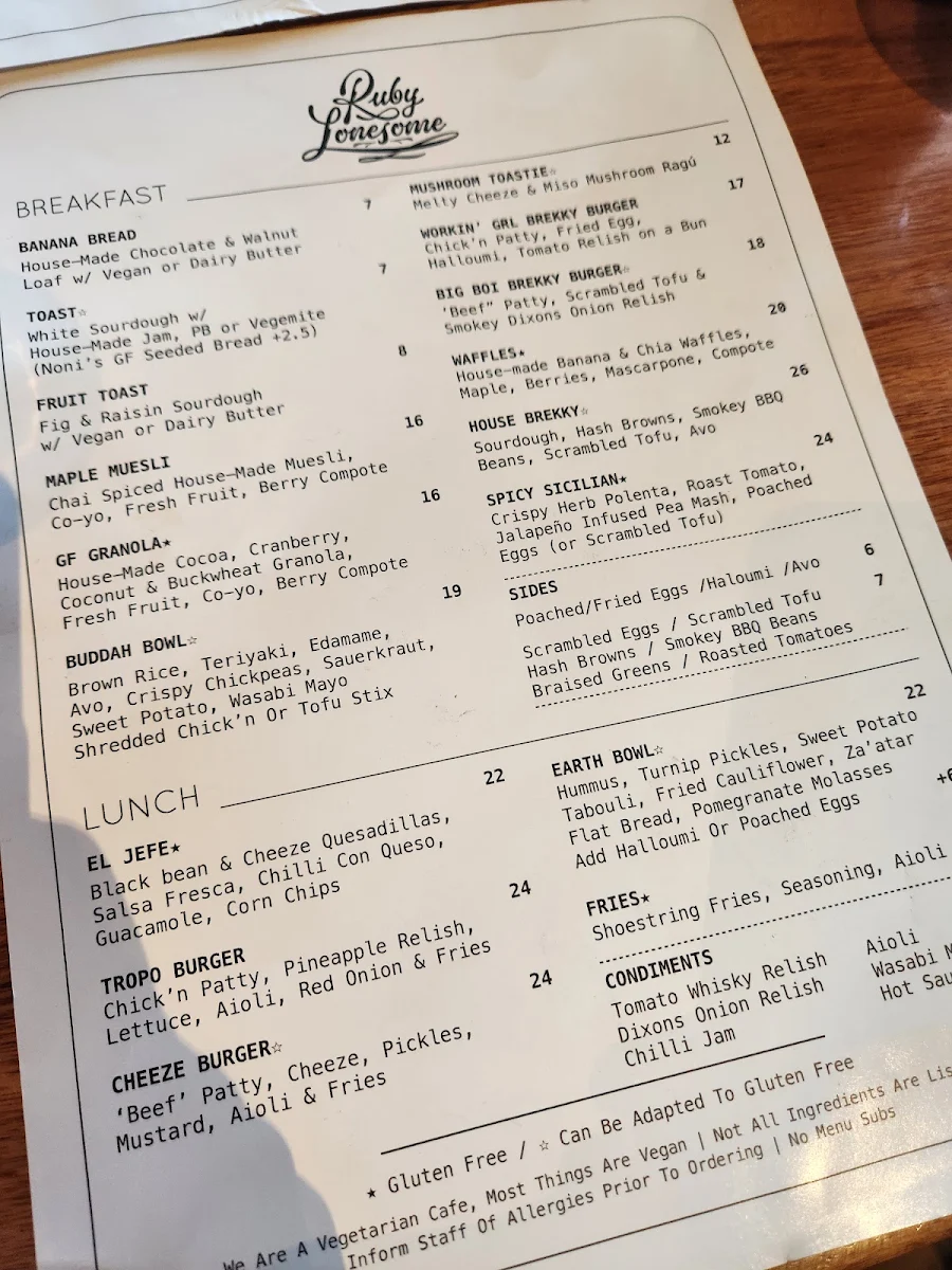Menu, Celeste Cafe & Restaurant