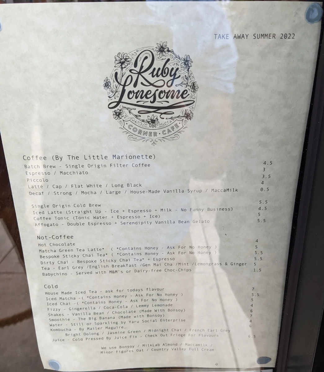 Menu, Celeste Cafe & Restaurant