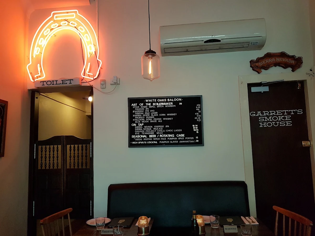 Menu, White Oaks Saloon Bar & Dining - Prahran