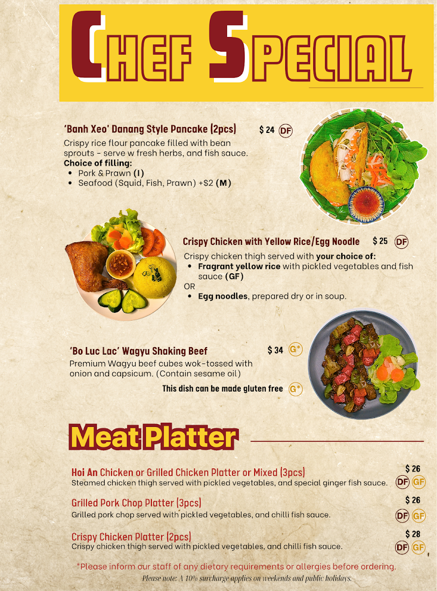 Menu, Bonjour Vietnam
