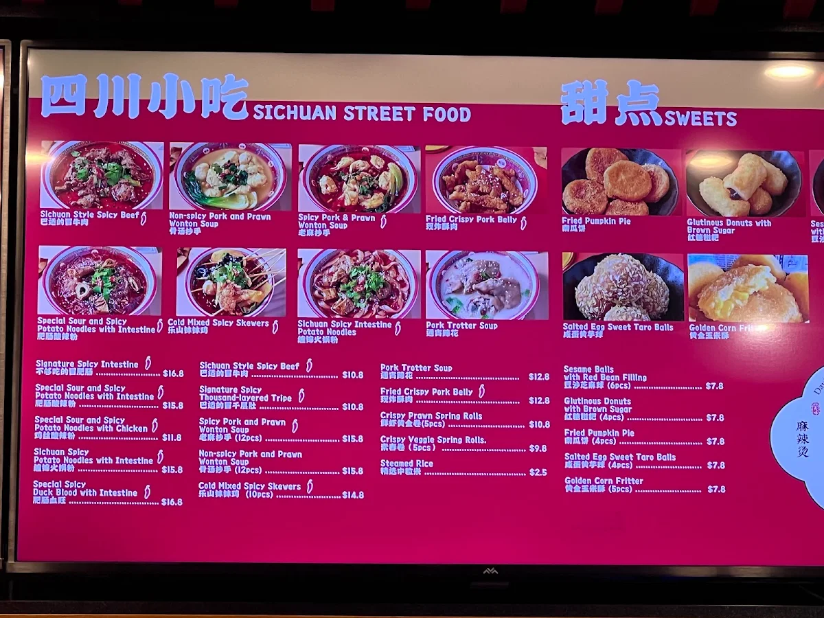 Menu, David's Master Pot Victoria Park