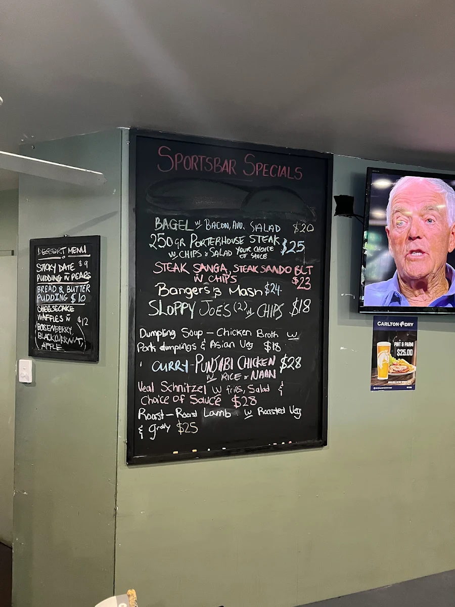 Menu, The Glynde Hotel