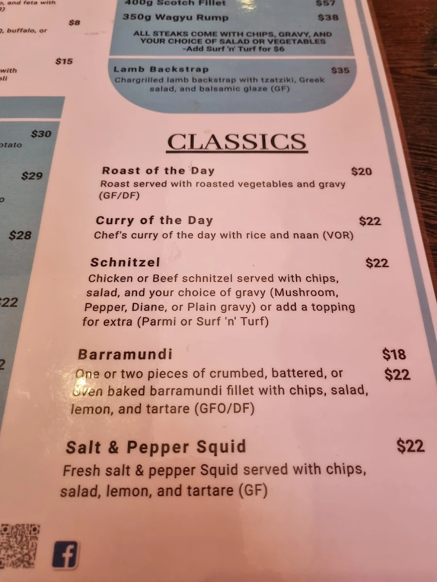 Menu, The Glynde Hotel