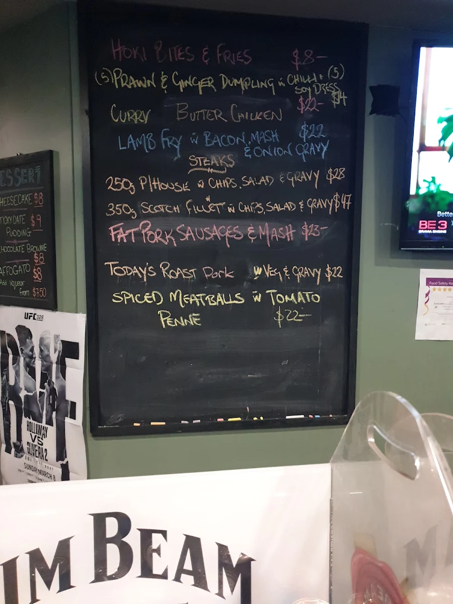 Menu, The Glynde Hotel