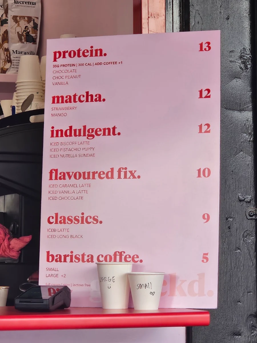 Menu, Lickd.