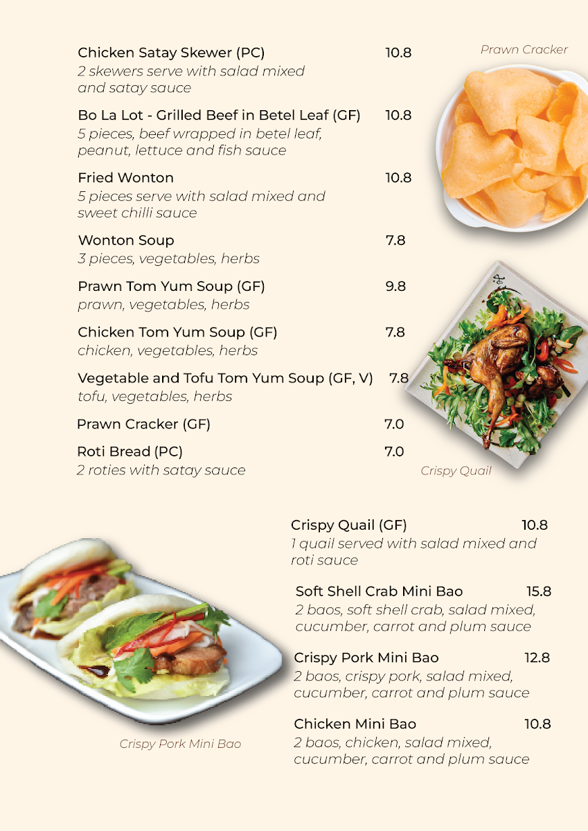 Menu, Anh Anh Vietnamese
