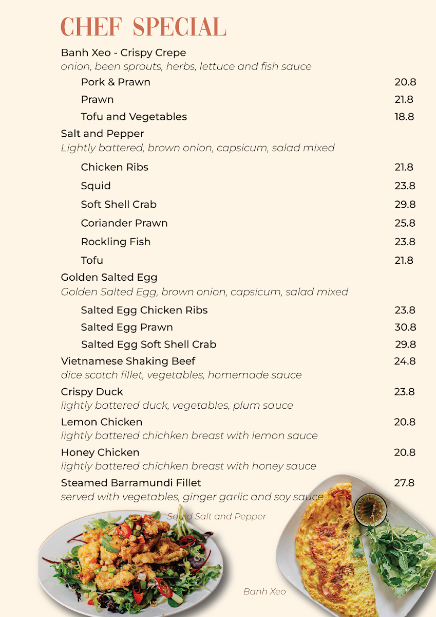 Menu, Anh Anh Vietnamese